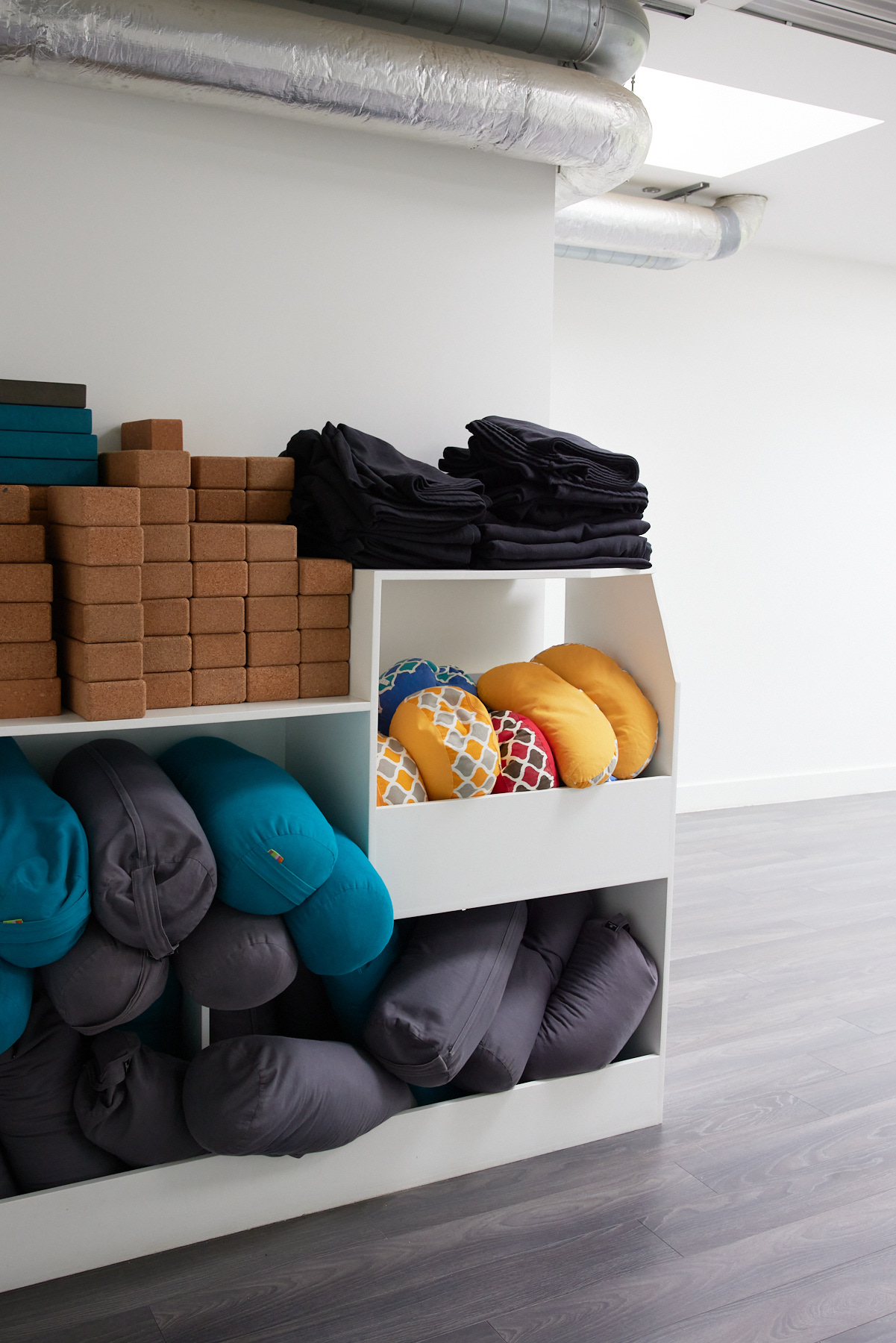 Yoga props and natural light inside Phoenix Yoga