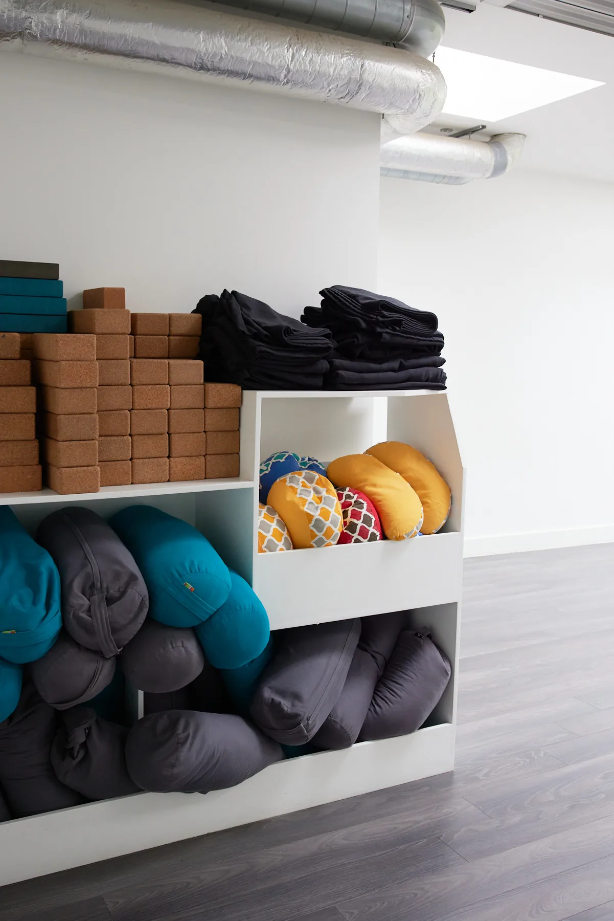 Yoga props and natural light inside Phoenix Yoga